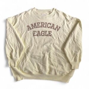 American Eagle XL Yellow Crewneck Sweatshirt Oversized Casual Lounge Women